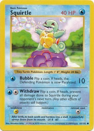 Squirtle (63/102) [Shadowless Unlimited Base Set] 