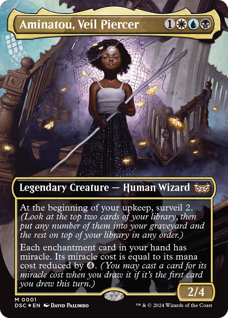 Aminatou, Veil Piercer (Borderless) [Duskmourn: House of Horror Commander] 