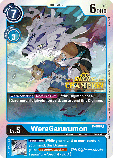 WereGarurumon [P-008] (Online Regional - Champion) [Promotional Cards] 