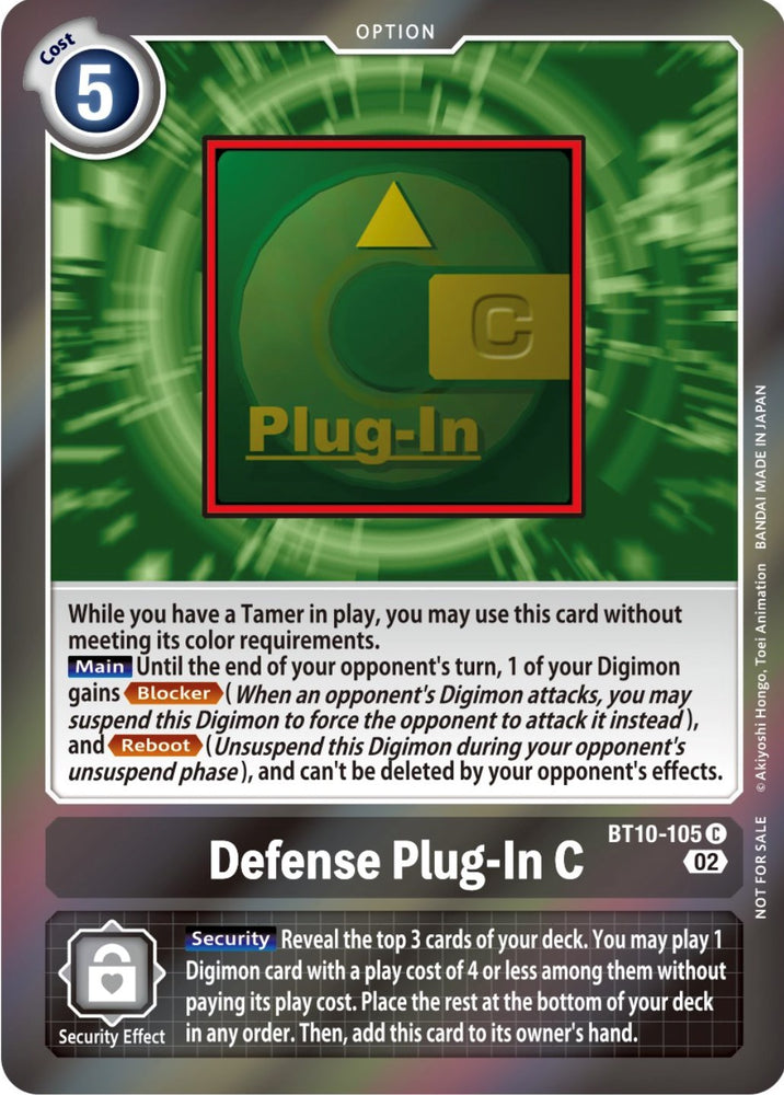 Defense Plug-In C [BT10-105] (Event Pack 4) [Xros Encounter Promos] 