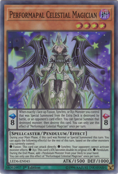 Performapal Celestial Magician [LED6-EN045] Super Rare 