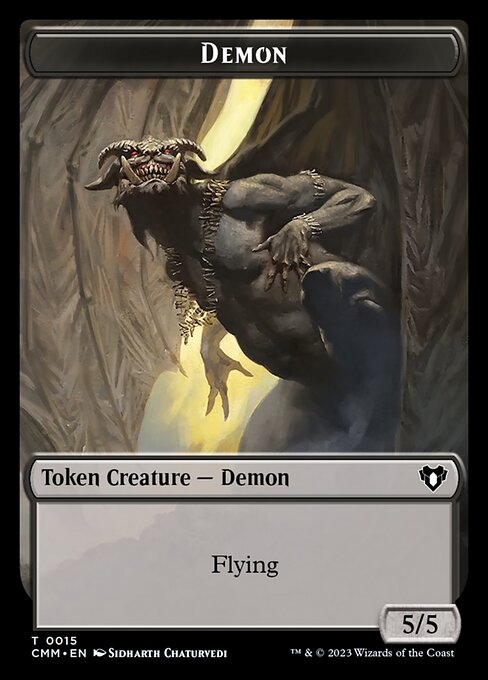 Clue // Demon Double-Sided Token [Commander Masters Tokens] 
