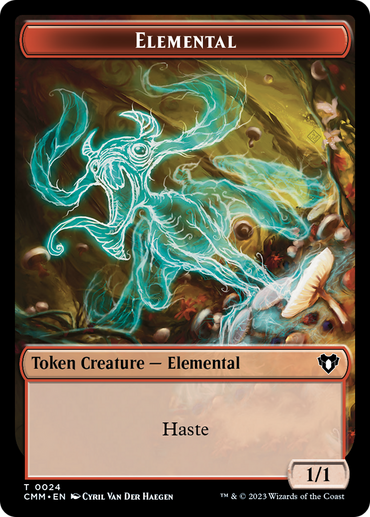 Elemental (0024) // Elf Druid Double-Sided Token [Commander Masters Tokens] 