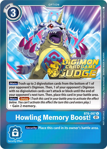 Howling Memory Boost! [BT6-097] (Judge Pack 3) [Double Diamond Promos] 