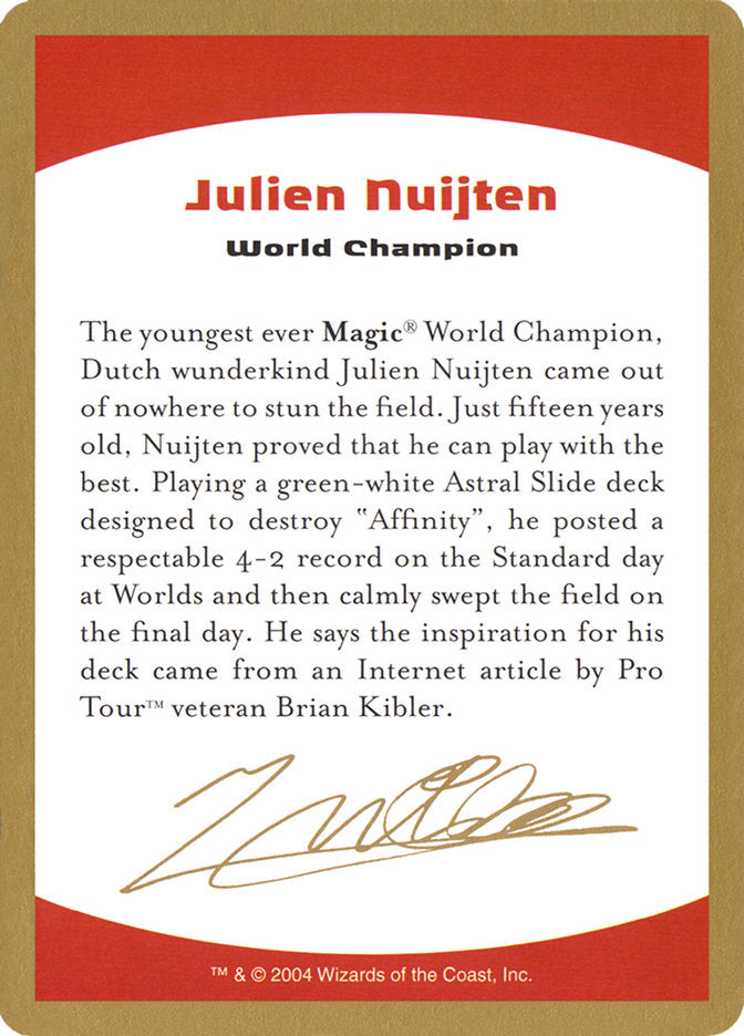 Julien Nuijten Bio [World Championship Decks 2004] 