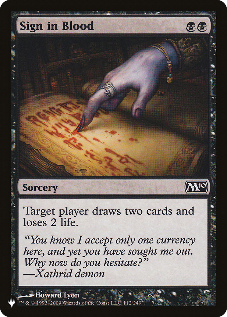 Sign in Blood (M10) [The List Reprints] 