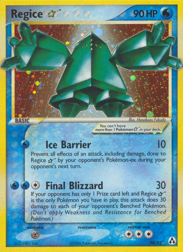 Regice Star (90/92) [EX: Legend Maker] 