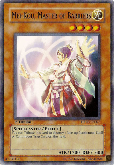Mei-kou, Master of Barriers [FOTB-EN025] Common 