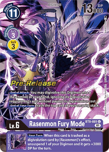 Rasenmon: Fury Mode [BT8-081] [New Awakening Pre-Release Cards] 