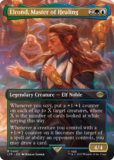 Elrond, Master of Healing (Borderless Alternate Art) [The Lord of the Rings: Tales of Middle-Earth] 