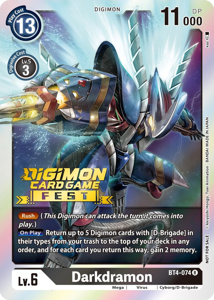 Darkdramon [BT4-074] (Digimon Card Game Fest 2022) [Great Legend Promos] 