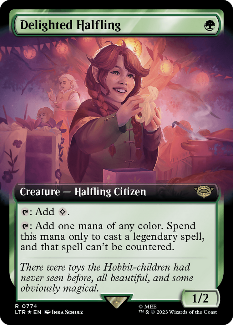 Delighted Halfling (Extended Art) (Surge Foil) [The Lord of the Rings: Tales of Middle-Earth] 