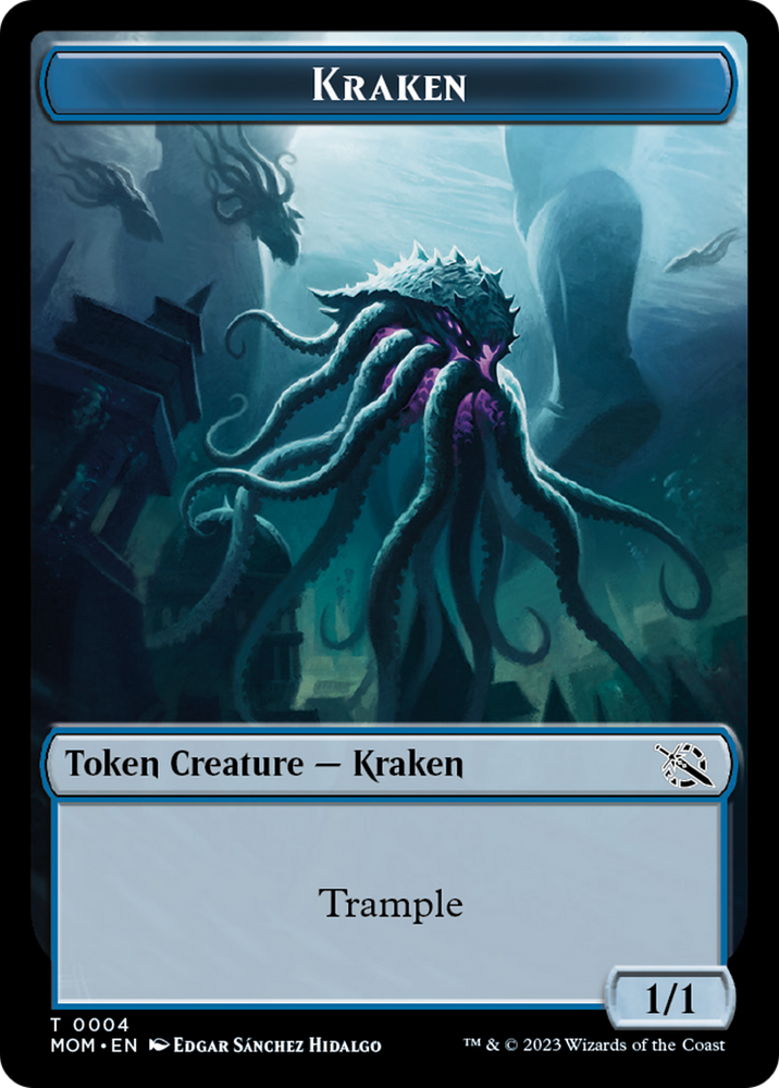 Warrior // Kraken Double-Sided Token [March of the Machine Tokens] 