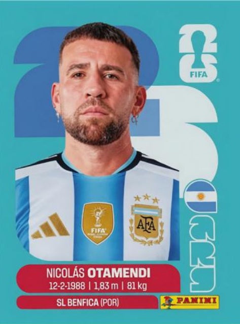 #ARG005 | Panini | Fifa World Cup Stickers | 2026 | Nicolás OTAMENDI | Argentina