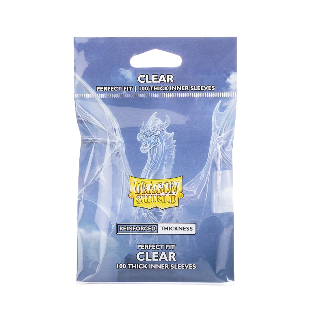 Dragon Shield: Standard Size 100ct Inner Sleeves - Perfect Fit Thick (Clear)