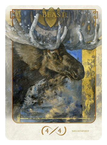 Tokens of Spirit: Beast Token (4/4) (Foil)