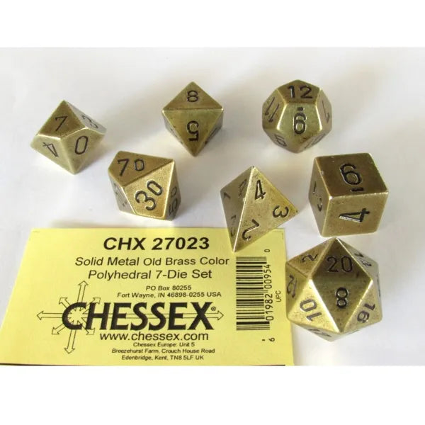 Chessex Solid Metal Old Brass Polyhedral