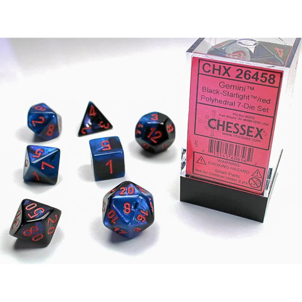 Chessex Mini Gemini Black-Starlight w/Red