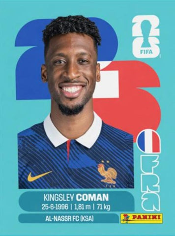 #FRA018 | Panini | Fifa World Cup Stickers | 2026 | Kingsley COMAN | Francia
