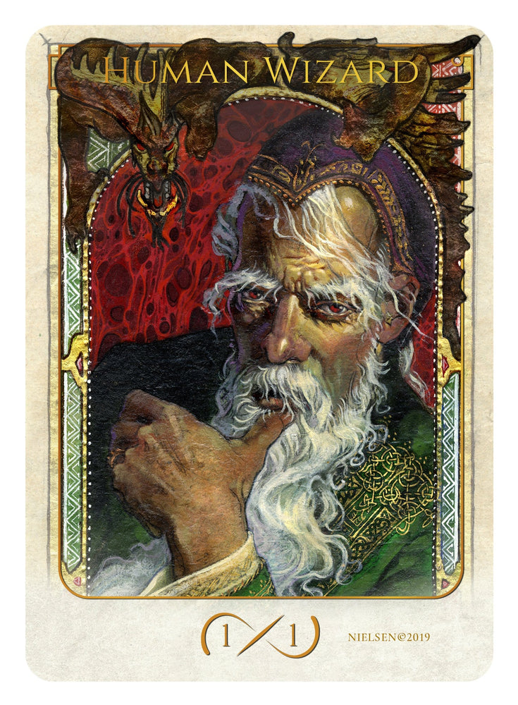 Tokens of Spirit: Human Wizard Token (1/1) (Foil)