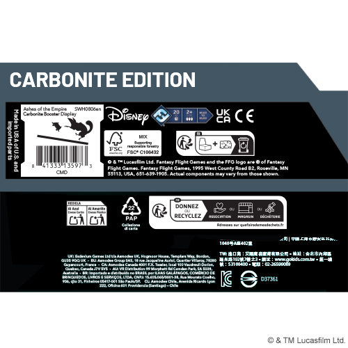 Preorden | Star Wars Unlimited - Ashes of the Empire: Carbonite Booster Display