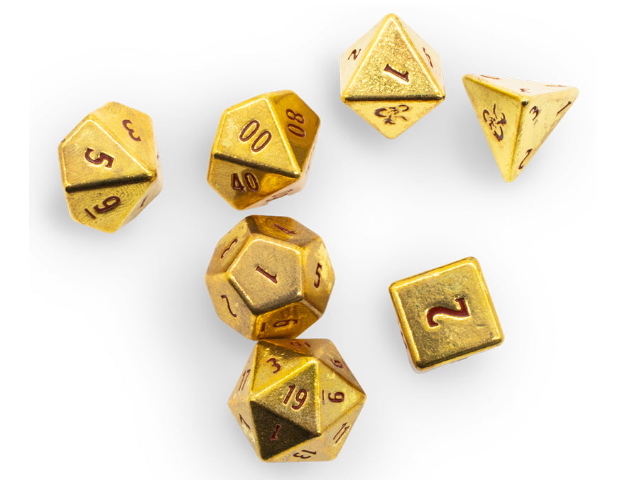 50th Anniversary Heavy Metal 7 RPG Dice Set for Dungeons &amp; Dragons 