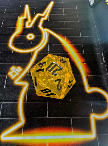 Dados D20.  Amarillo