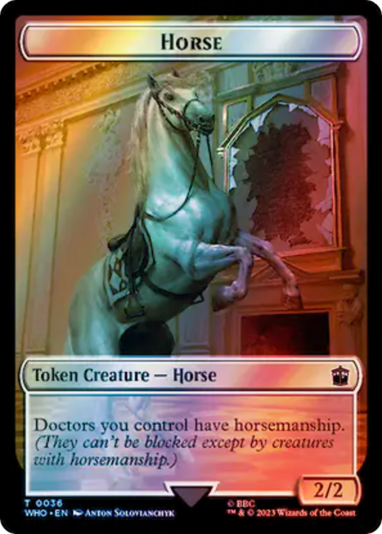 Horse // Food (0057) Double-Sided Token (Surge Foil) [Doctor Who Tokens] 