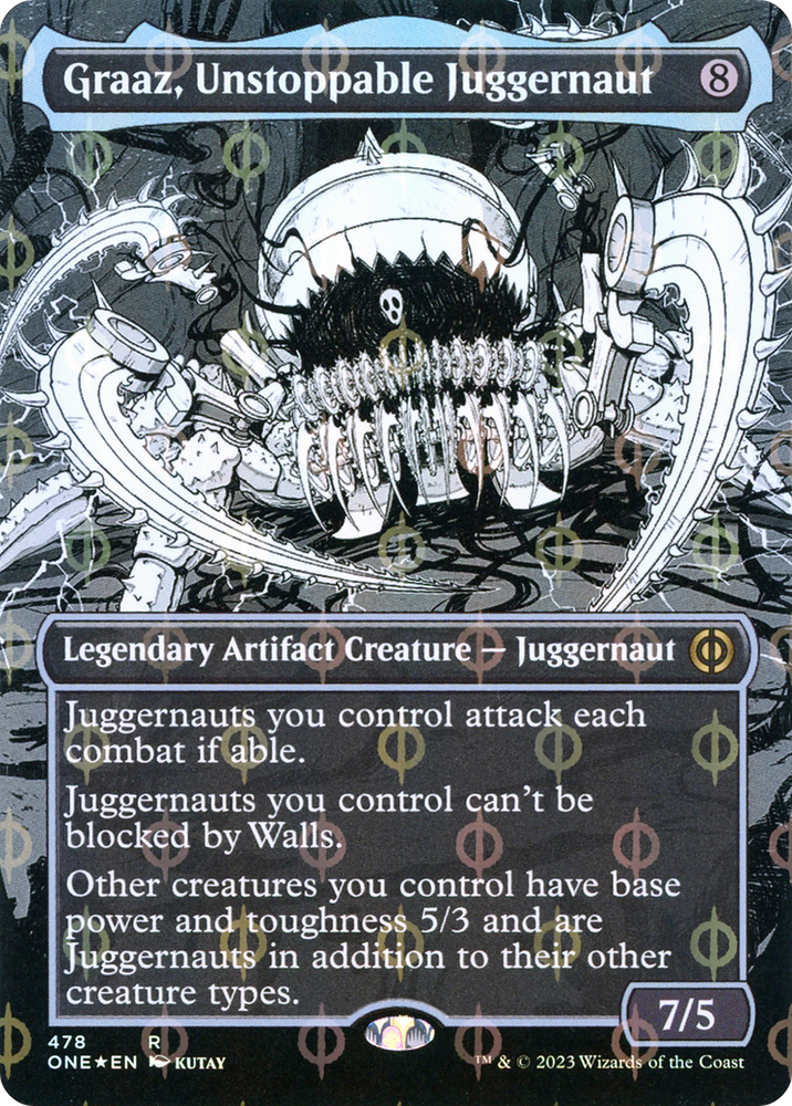 Graaz, Unstoppable Juggernaut (Borderless Manga Step-and-Compleat Foil) [Phyrexia: All Will Be One] 