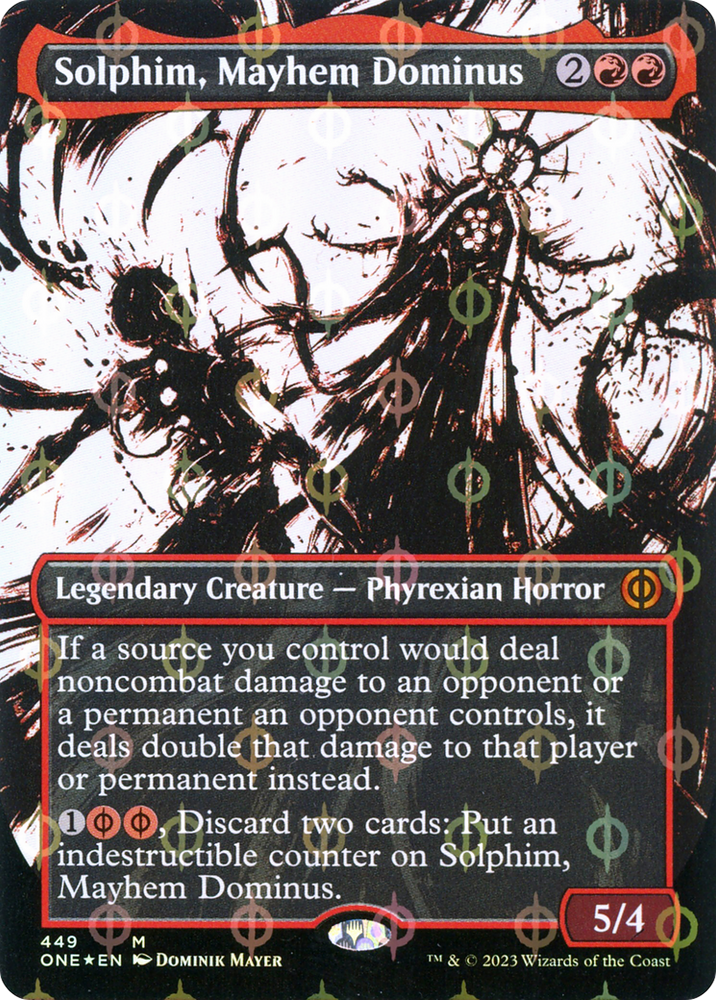 Solphim, Mayhem Dominus (Borderless Ichor Step-and-Compleat Foil) [Phyrexia: All Will Be One] 