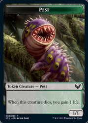Fractal // Pest Double-Sided Token [Strixhaven: School of Mages Tokens] 