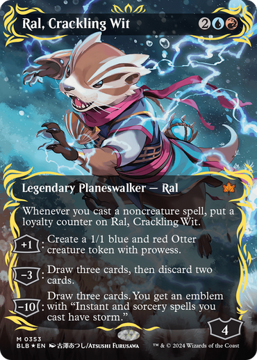 Ral, Crackling Wit (Borderless) (Raised Foil) [Bloomburrow] 