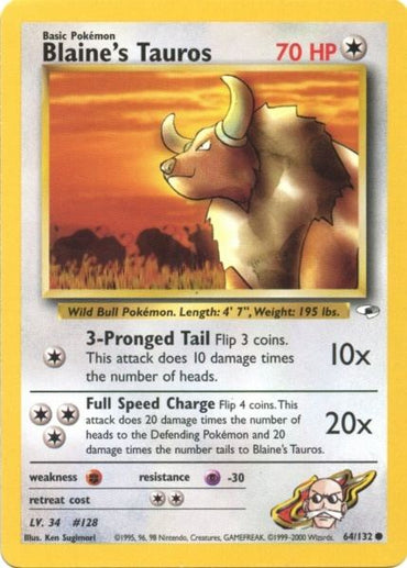 Blaine's Tauros (64/132) [Gym Heroes Unlimited] 