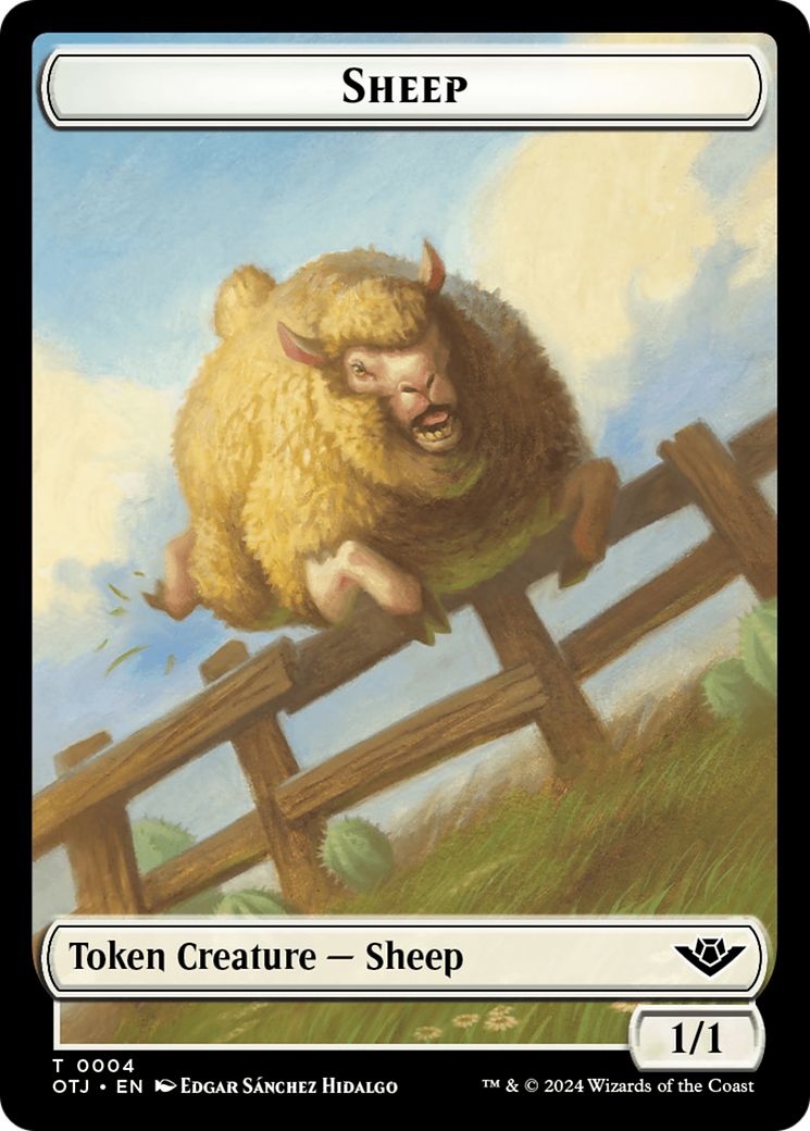 Sheep // Plot Double-Sided Token [Outlaws of Thunder Junction Tokens] 