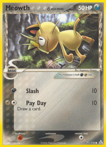 Meowth (71/110) (Delta Species) [EX: Holon Phantoms] 