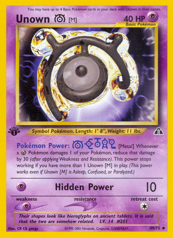 Unown [M] (49/75) [Neo Discovery 1st Edition] 