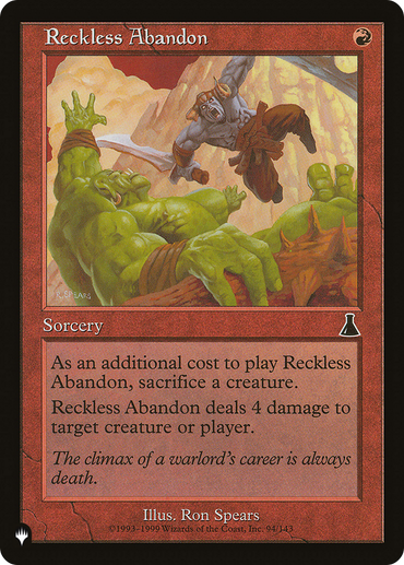 Reckless Abandon [The List Reprints] 