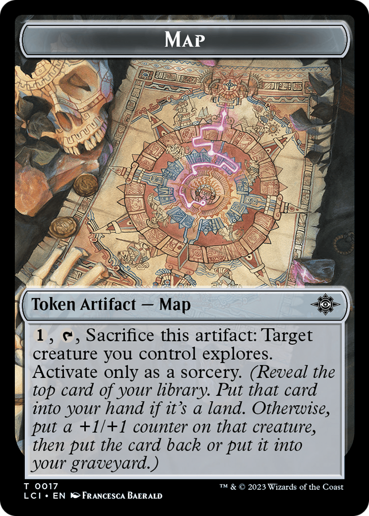 Map // Dinosaur (0010) Double-Sided Token [The Lost Caverns of Ixalan Tokens] 