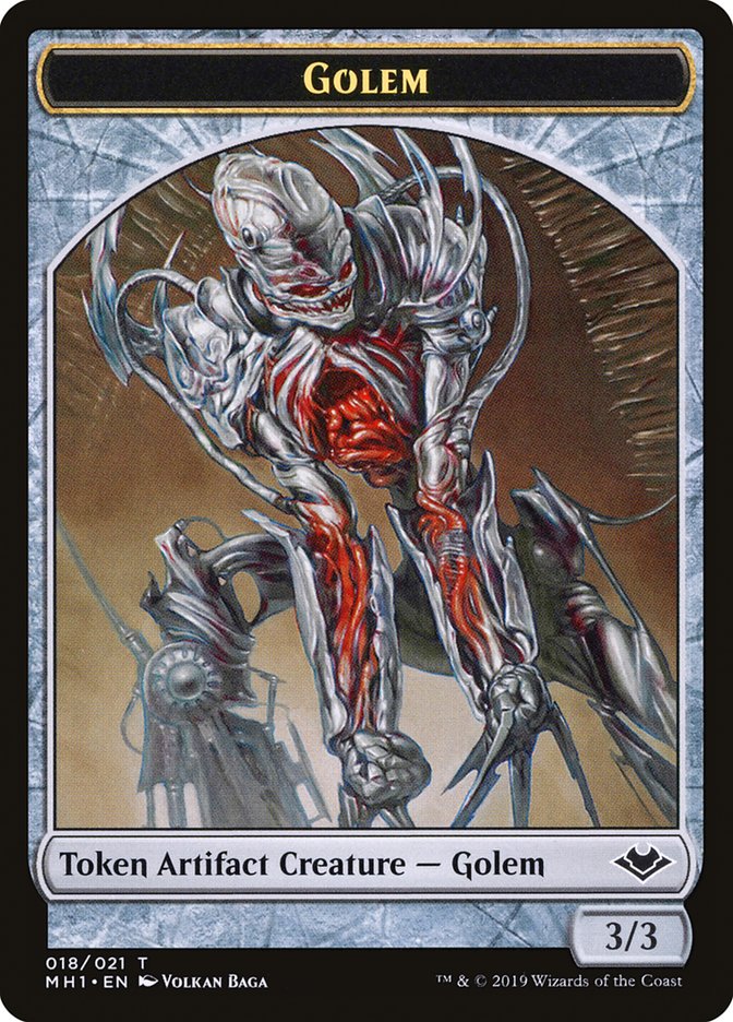 Zombie // Golem Double-Sided Token [Modern Horizons Tokens] 