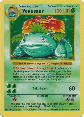Venusaur (15/102) [Shadowless Unlimited Base Set] 