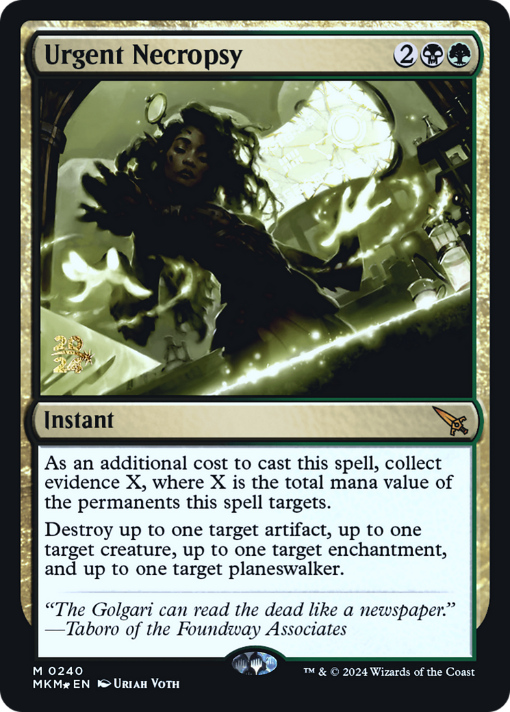 Urgent Necropsy [Murders at Karlov Manor Prerelease Promos] 