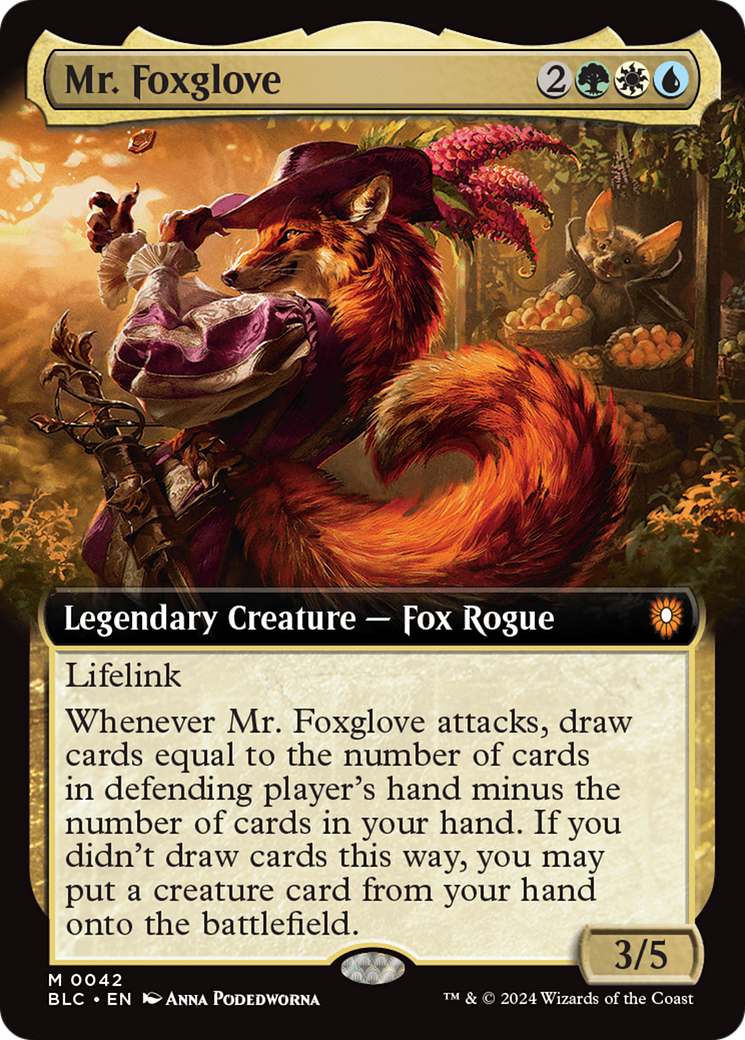 Mr. Foxglove (Extended Art) [Bloomburrow Commander]