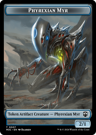 Phyrexian Myr (Ripple Foil) // Servo Double-Sided Token [Modern Horizons 3 Commander Tokens] 