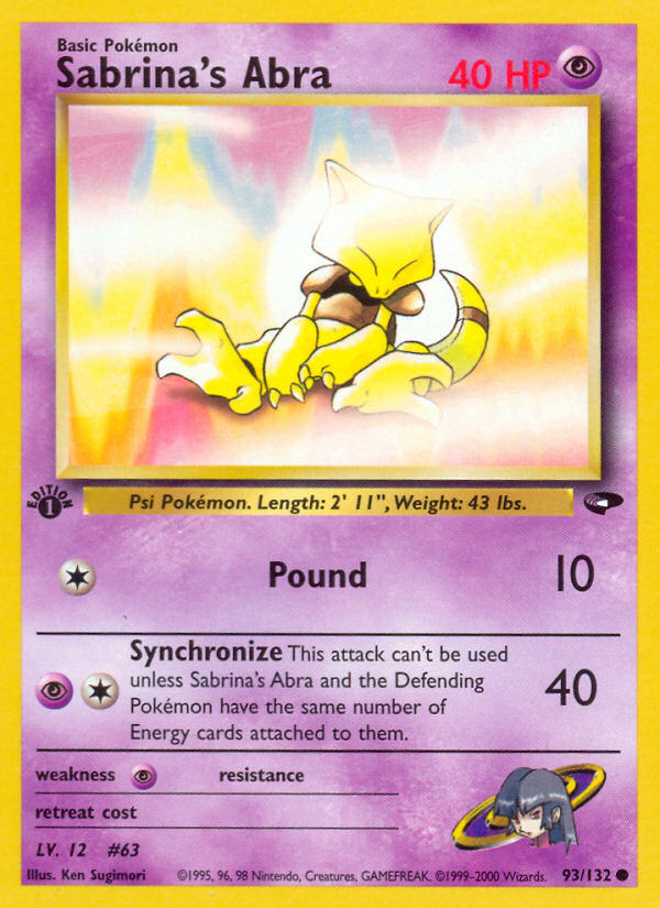 Sabrina's Abra (93/132) [Gym Challenge 1st Edition] 