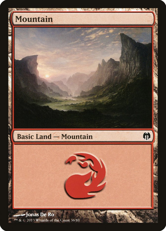 Mountain (36) [Duel Decks: Heroes vs. Monsters] 