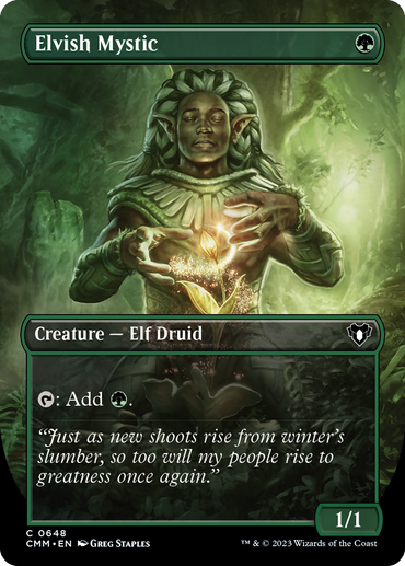 Elvish Mystic (Borderless Alternate Art) [Commander Masters] 