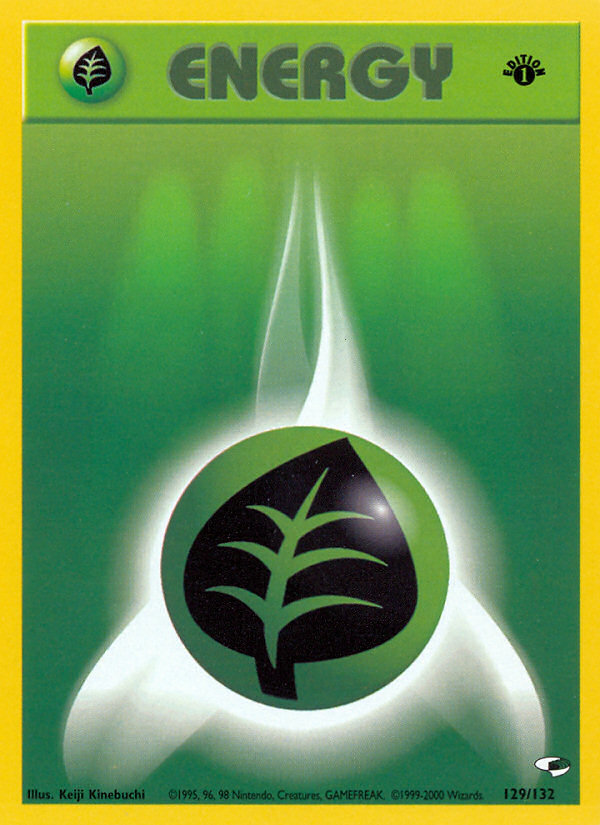 Grass Energy (129/132) [Gym Heroes 1st Edition] 