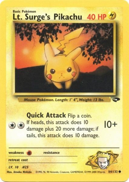 Lt. Surge's Pikachu (84/132) [Gym Challenge Unlimited] 
