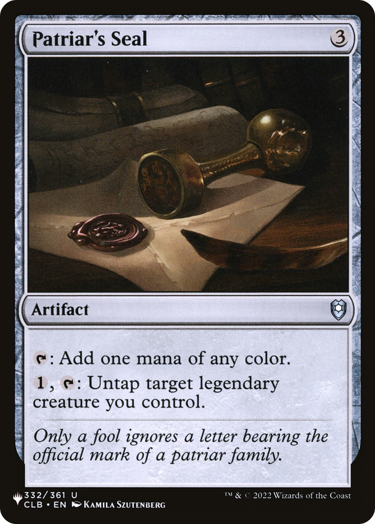 Patriar's Seal [The List Reprints] 