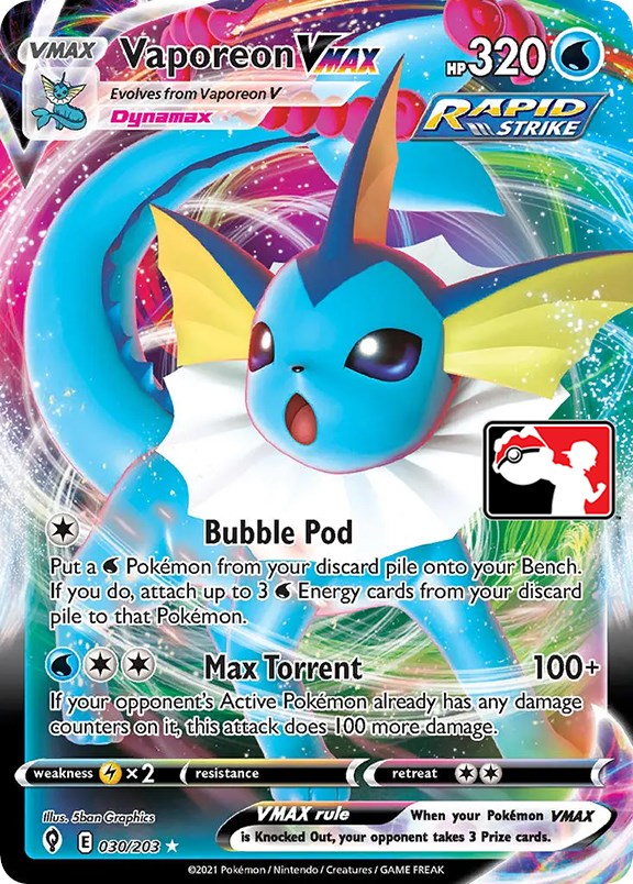 Vaporeon VMAX (030/203) [Prize Pack Series One] 
